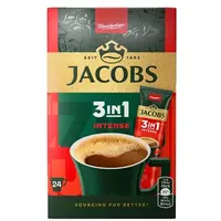 Jacobs Intense 3 in 1 Cafea instant, 11.1 g x 24 buc Engros