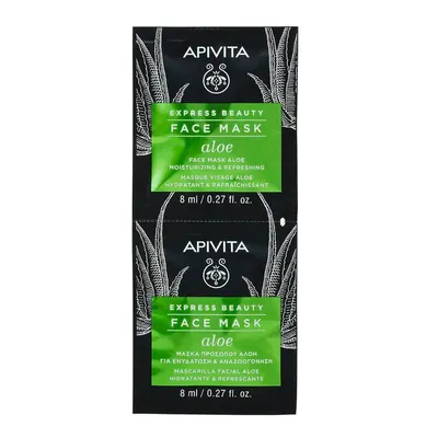 Masca de fata hidratanta cu extract de aloe, Apivita | 2 x 8 ml