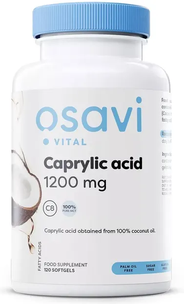 Caprylic Acid, 1200 mg, 120 gel capsule, Osavi