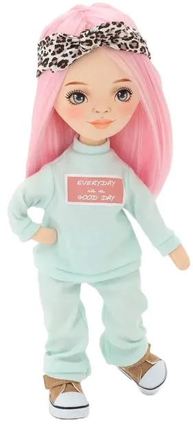 Păpușă moale Orange Toys Sweet Sisters - Billy cu trening menta, 32 cm