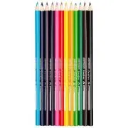 Creioane colorate Keyroad KR972228, triunghiulare, 12 culori, cutie metalica