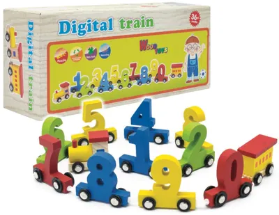 Tren din lemn cu cifre B-MAX