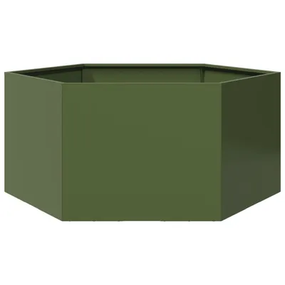Gossi jardiniera gradina verde masliniu 104x90x45 cm otel hexagonal