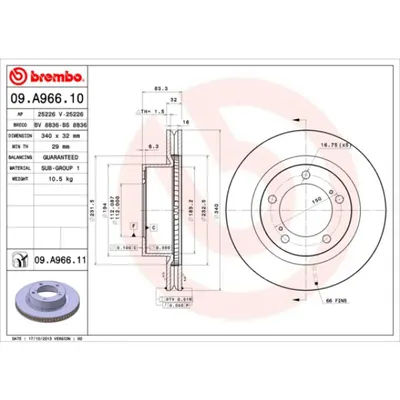 Disc frana BREMBO 09.A966.11