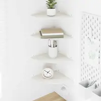 vidaXL Raft Suspendat pentru Colț 4 buc. Alb 24 x 24 x 2 cm