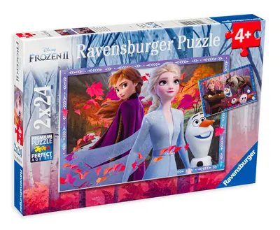 Puzzle Ravensburger din 2 x 24 de piese - Aventura in Regatul de gheata 2