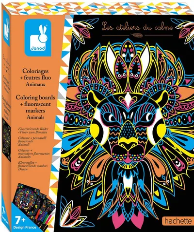 Set de creatie Janod - Coloreaza cu markere fosforescente