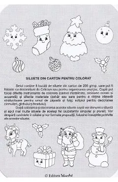 Siluete din carton pentru colorat. Iarna