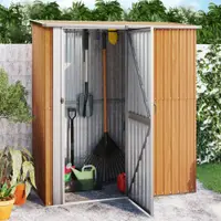 Gossi sopron de gradina 180,5x97x209,5 cm otel galvanizat aspect lemn