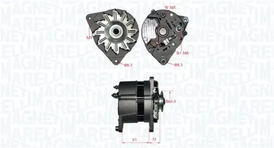 Alternator (12v, 55a) Potrivit Iveco Daily I, Daily Ii; Austin Metro I, Mini Ii, Montego; Fiat 131, 132, Argenta, Campagnola, Ducato; Ford Capri Iii, Escort Iii, Escort Iii Express 1.0-2.8 08.70-08.03