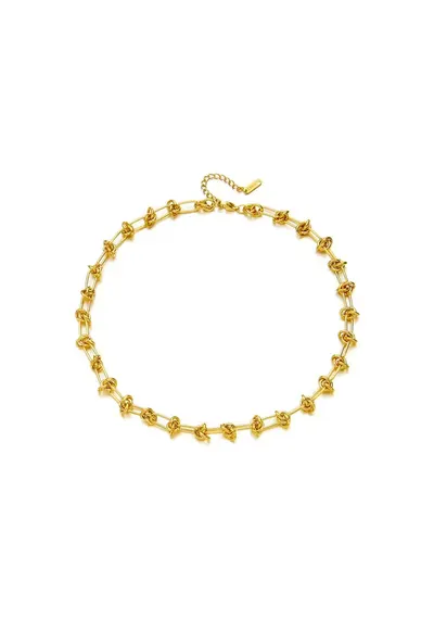 Colier auriu - cu noduri - suflat cu aur 18k - Darleen C5