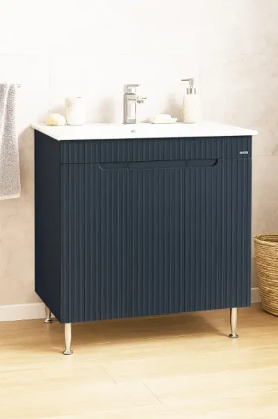 Set Baza front MDF si Lavoar seria 033, 80 cm, antracit