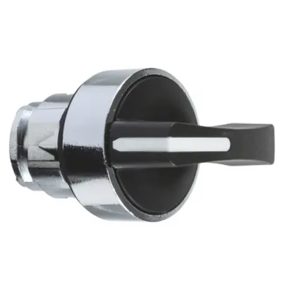 Cap de Selector Negru Ø22, cu Revenire cu Arc In 3 Pozitii