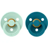 BIBS Colour Natural Rubber Size 2: 6+ months suzetă Nordic Mint / Forest 2 buc