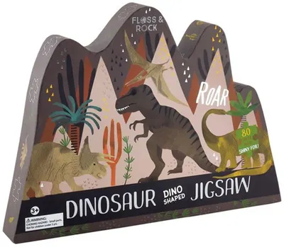 Puzzle pentru copii Floss and Rock - Dinozauri, 80 piese