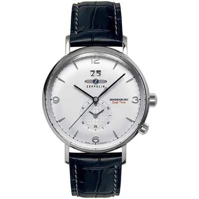 Ceas Zeppelin Zeppelin 8044-1 Mens Watch Hindenburg Dual Time 40mm 5ATM