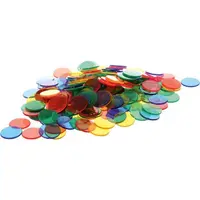 Set de 250 jetoane colorate translucide, 19 mm diam, material didactic gradinita si scoala