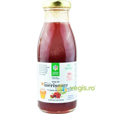 Sirop de Merisoare cu Miere de Salcam Presat la Rece 230ml