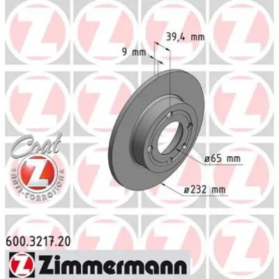 Disc frana ZIMMERMANN 600.3217.20