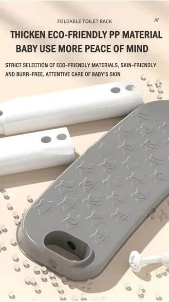 Reductor toaleta pentru copii Little Mom Grey, pliabil, reglabil, colac detasabil PVC, cu suprafete anti-alunecare, manere ergonomice, protectie anti-stropire, compatibilitate universala