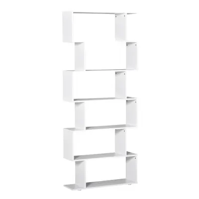 HOMCOM Bibliotecă din Lemn cu 6 Rafturi, 80x24x191 cm, Alb | Aosom Romania