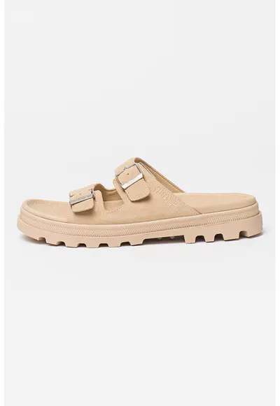 Papuci din piele intoarsa Dunelite Riviera - Maro camel