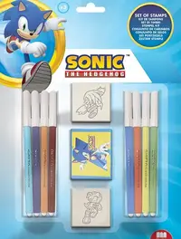 Set creativ Multiprint Sonic - 2 ștampile și 8 markere