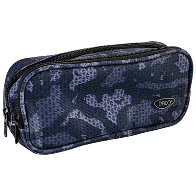 Penar tip etui, 2 fermoare, 21.5x9.5x6.5cm, camuflaj, PE706, Daco