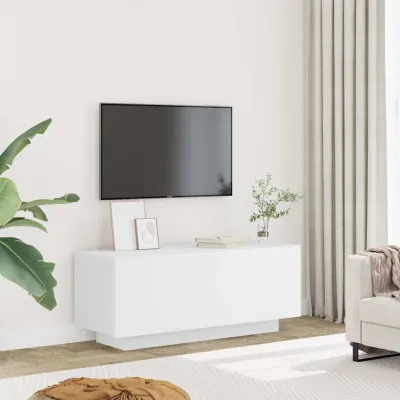 vidaXL Comodă TV, alb, 100x35x40 cm, lemn prelucrat