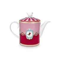 Ceainic din porțelan, Pip Studio, Medallion Red-Pink, 1.3l, colecția Love Birds