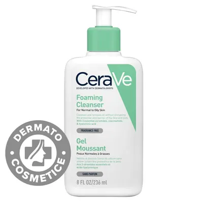 Gel de curatare spumant piele normala-grasa, 236ml, CeraVe