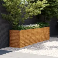 vidaXL Pat de grădină înălțat 291x50x69 cm, oțel corten