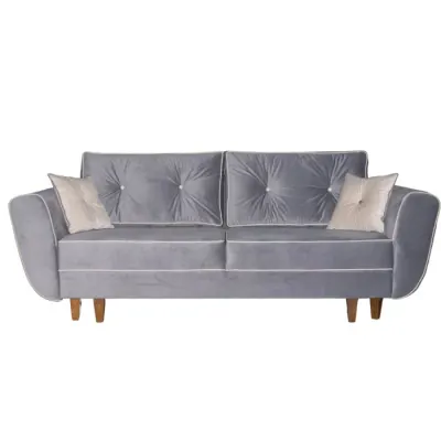 Canapea ELIZA extensibila, 3 locuri, lada depozitare, gri, 240x110x90 cm
