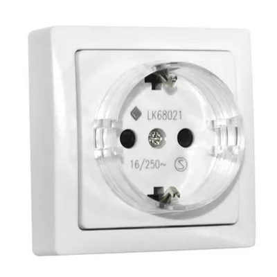 Aparataj PT IP20 priza schuko simpla 16A - alb Super Slim