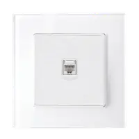 Single Lan Socket Glass Frame White