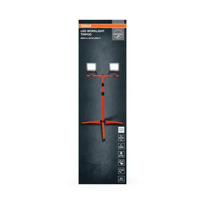 2 Proiectoare LED (lampa de lucru) cu stativ OSRAM Worklight Tripod,2x30W, 220-240V, 2x2700 lm, lumina neutra(4000K), IP65/IK06