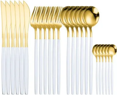 Tacâmuri Morello - White & Gold, 24 piese