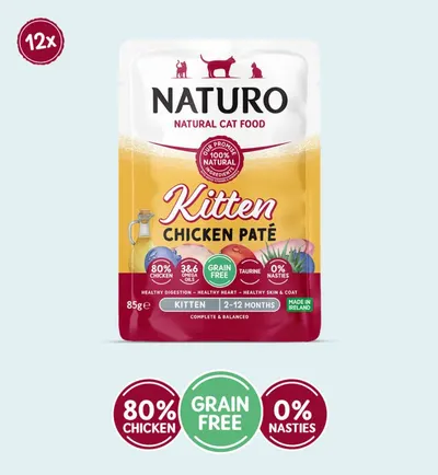 Naturo Kitten Cat Mousse cu Carne Pui 85g
