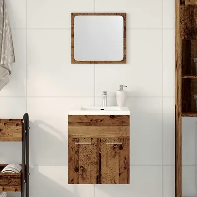 Gossi set mobilier de baie, 2 piese, lemn vechi, lemn prelucrat