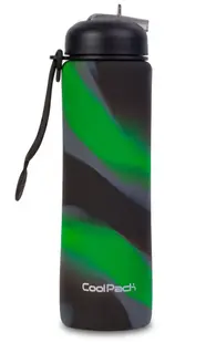 Sticlă pliabilă din silicon Cool Pack Pump - Zebra Green, 600 ml