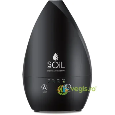 Difuzor Negru de Aromaterapie Ultrasonic cu Lampa Led