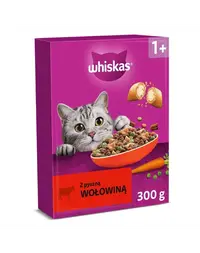 Hrană uscată pisici adulte cu vită WHISKAS 300 g crochete crocante cu interior moale