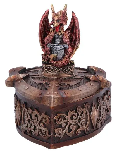 Cutie de depozitare Nemesis Now Fantasy: Dragons - Hoard Defender (Red), 10.4 cm