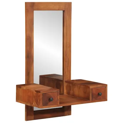 Gossi oglinda de perete cu sertare 60x33x90 cm lemn masiv de salcam
