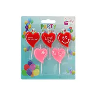 Set 5 lumânări party Happy Valentine