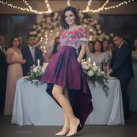 Rochie stilizata traditional asimetrica cu maci