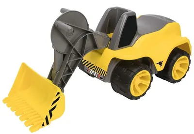 Excavator pentru călărie BIG Power Worker - Încărcător mare, galben