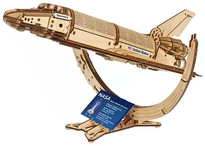 Puzzle 3D din lemn Ugears din 315 piese - Naveta spațială NASA