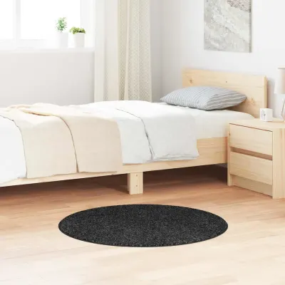 vidaXL Covor Shaggy Antiderapant Gri închis 90 x 90 cm PP