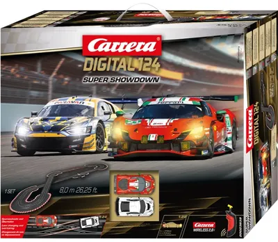 Pistă Carrera Digital 124 - Super Showdown, cu două cărucioare, 8 m, 1:24